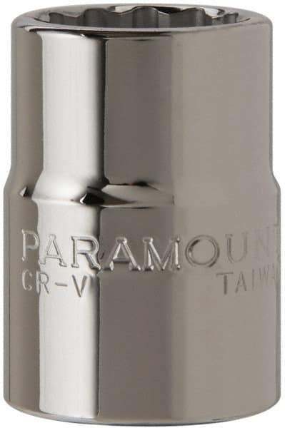 Paramount - 3/4" Drive, Standard Hand Socket - 12 Points, 2" OAL, Steel, Chrome Finish - Makers Industrial Supply