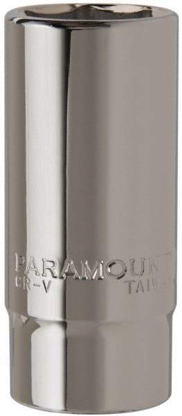 Paramount - 1-1/8", 3/4" Drive, Deep Hand Socket - 6 Points, 3-1/2" OAL, Steel, Chrome Finish - Makers Industrial Supply