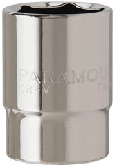 Paramount - 7/8", 1/2" Drive, Standard Hand Socket - 6 Points, 1-1/2" OAL, Steel, Chrome Finish - Makers Industrial Supply