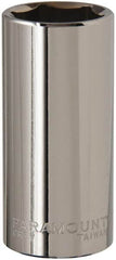 Paramount - 1/2" Drive, Deep Hand Socket - 6 Points, 3-3/32" OAL, Steel, Chrome Finish - Makers Industrial Supply