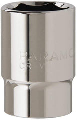 Paramount - 3/4", 1/2" Drive, Standard Hand Socket - 6 Points, 1-1/2" OAL, Steel, Chrome Finish - Makers Industrial Supply