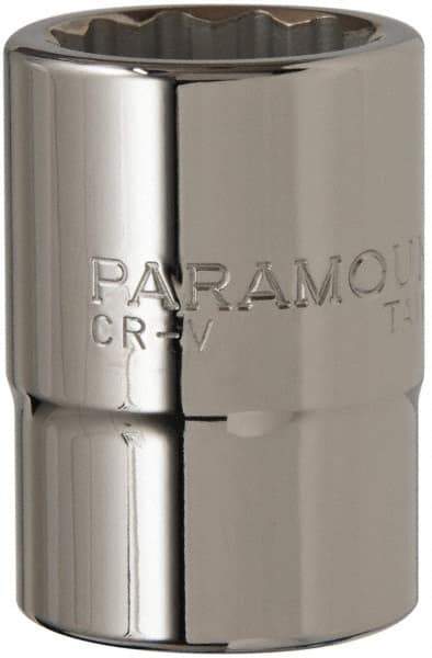 Paramount - 1", 3/4" Drive, Standard Hand Socket - 12 Points, 2" OAL, Chrome Finish - Makers Industrial Supply