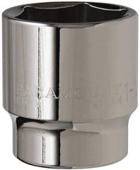 Paramount - 1-1/4", 1/2" Drive, Standard Hand Socket - 6 Points, 1-1/2" OAL, Steel, Chrome Finish - Makers Industrial Supply