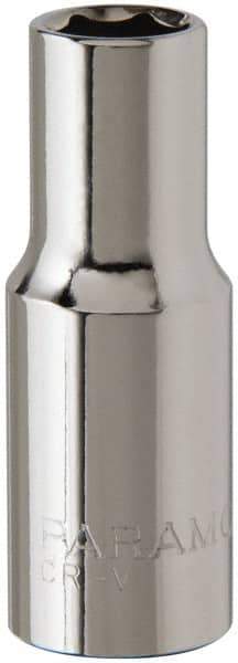 Paramount - 3/8" Drive, Deep Hand Socket - 6 Points, 1-15/16" OAL, Steel, Chrome Finish - Makers Industrial Supply