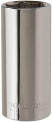 Paramount - 13/16", 3/8" Drive, Deep Hand Socket - 6 Points, 2-1/2" OAL, Steel, Chrome Finish - Makers Industrial Supply