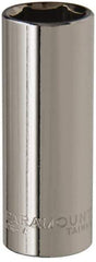 Paramount - 3/8" Drive, Deep Hand Socket - 6 Points, 2-1/2" OAL, Steel, Chrome Finish - Makers Industrial Supply