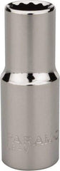 Paramount - 3/8", 3/8" Drive, Deep Hand Socket - 12 Points, 1-15/16" OAL, Steel, Chrome Finish - Makers Industrial Supply