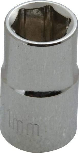 Paramount - 3/8" Drive, Standard Hand Socket - 6 Points, 1-3/16" OAL, Steel, Chrome Finish - Makers Industrial Supply