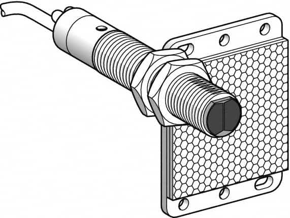 Telemecanique Sensors - Cable Connector, 5m Nominal Distance, Shock and Vibration Resistant, Polarized Retroreflective Photoelectric Sensor - 24 to 240 VAC/VDC, 25 Hz, Brass, 82mm Long x 18mm Wide x 1.8 Inch High - Makers Industrial Supply