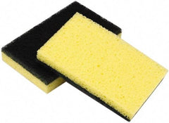 Ability One - 4-5/8" Long x 3" Wide x 3/4" Thick Sponge - Medium-Duty, Yellow/Green - Makers Industrial Supply