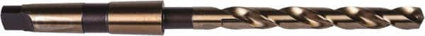 Precision Twist Drill - 27/32", 3MT 135° Point Cobalt Taper Shank Drill Bit - Oxide/Gold Finish, 6-1/8" Flute Length, 10-3/4" OAL, Spiral Flute, Series 209CO - Makers Industrial Supply