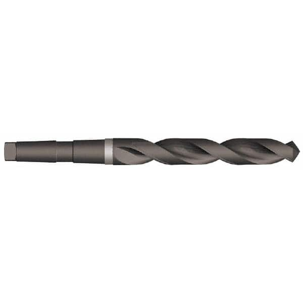 Taper Shank Drill Bit: 1.1094″ Dia, 3MT, 118 °, High Speed Steel Oxide Finish, 11.75″ OAL, Standard Point, Spiral Flute