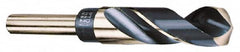 Interstate - 1-3/32" Drill, 118° Point, Cobalt Silver Deming & Reduced Shank Drill Bit - Bright Finish, 6" OAL, Straight Shank, 3" Flute Length, Right Hand Cut, Standard Point, Spiral Flute, Regular Spiral - Makers Industrial Supply