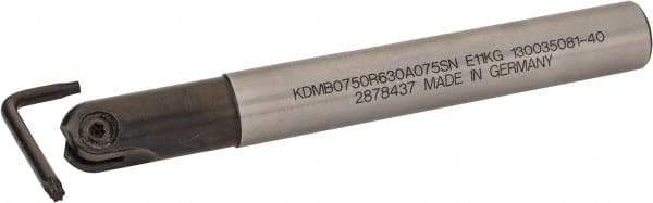 Kennametal - 3/4" Cut Diam, 3/8" Max Depth of Cut, 3/4" Shank Diam, 6.281" OAL, Indexable Ball Nose End Mill - 1.753" Head Length, Straight Shank, KDMB Toolholder, KDMB 0750.. Insert - Makers Industrial Supply