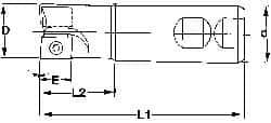 Superbee - 0.07 to 0.13 Inch Cutting Radius, 1-1/4 Inch Cutter Diameter, 2 Style EM19 Inserts, 1-1/4 Inch Shank Diameter, Indexable Convex Radius Cutter - 5 Inch Overall Length - Makers Industrial Supply