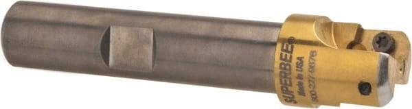 Superbee - 0.14 to 0.19 Inch Cutting Radius, 1 Inch Cutter Diameter, 2 Style EM15 Inserts, 3/4 Inch Shank Diameter, Indexable Convex Radius Cutter - 4.5 Inch Overall Length - Makers Industrial Supply