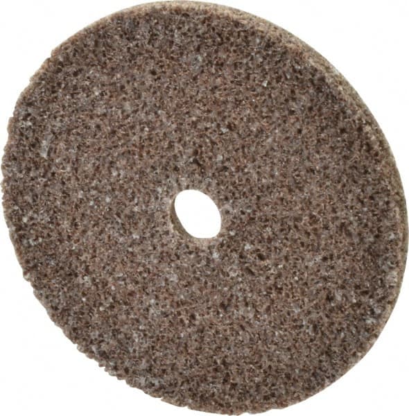 3M - 2" Diam, 1/8" Face Width, 1/4" Center Hole, Medium Grade, Aluminum Oxide Deburring Wheel - Unitized, Hard Density 7 Grade, 22,100 RPM - Makers Industrial Supply