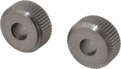 Made in USA - 3/4" Diam, 90° Tooth Angle, 21 TPI, Beveled Face, Form Type High Speed Steel Straight Knurl Wheel - 1/4" Face Width, 1/4" Hole, Circular Pitch, Series KP - Exact Industrial Supply