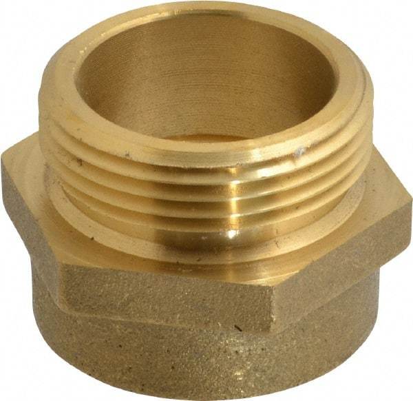 EVER-TITE Coupling Products - 1-1/2 FNPS x 1-1/2 MNST Hydrant Hex Nipple - Brass - Makers Industrial Supply