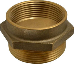 EVER-TITE Coupling Products - 2-1/2 FNPT x 2-1/2 MNST Hydrant Hex Nipple - Brass - Makers Industrial Supply