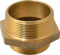 EVER-TITE Coupling Products - 3 MNPT x 2-1/2 MNST Hydrant Hex Nipple - Brass - Makers Industrial Supply