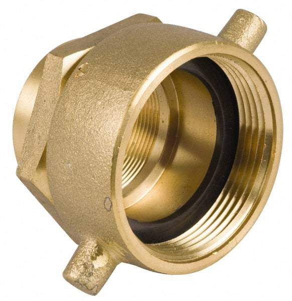 EVER-TITE Coupling Products - 2-1/2 FNST x 2 FNPT Hydrant Swivel Adapter - Brass - Makers Industrial Supply