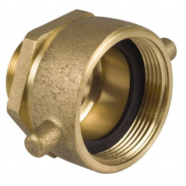 EVER-TITE Coupling Products - 2-1/2 FNST x 2-1/2 MNPT Hydrant Swivel Adapter - Brass - Makers Industrial Supply