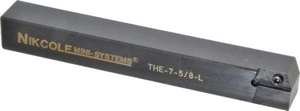 NIKCOLE MINI-SYSTEMS - External Thread, 5" OAL, Left Hand Indexable Grooving Cutoff Toolholder - 5/8" Shank Height x 5/8" Shank Width, GIE Insert Style, THE Toolholder Style, Series Mini-Systems - Makers Industrial Supply