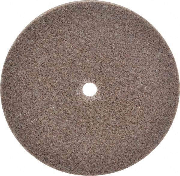 3M - 3" Diam, 1/8" Face Width, 1/4" Center Hole, Medium Grade, Aluminum Oxide Deburring Wheel - Unitized, Hard Density 8 Grade, 18,100 RPM - Makers Industrial Supply