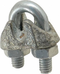 Value Collection - 1/16" Wire Rope U-Bolt Clip - 1030 Malleable Iron, Zinc Plated - Makers Industrial Supply