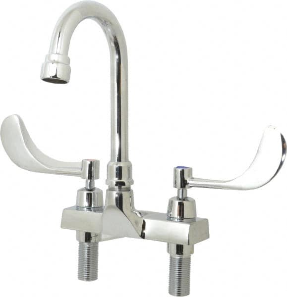 Speakman - Wrist Blade Handle, Centerset Bathroom Faucet - Two Handle, Internal Drain, Gooseneck Spout - Makers Industrial Supply