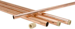 Mueller Industries - 10' Long, 3/8" OD x 1/4" ID, Grade C12200 Copper Nitrogenized Tube - 0.03" Wall Thickness, 0.126 Ft/Lb - Makers Industrial Supply