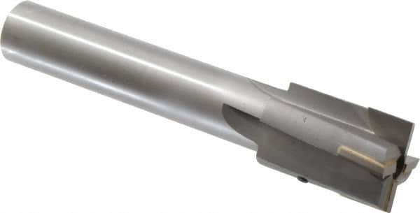 Made in USA - 1-3/8" Diam, 1" Shank, Diam, 4 Flutes, Straight Shank, Interchangeable Pilot Counterbore - 6-5/8" OAL, Bright Finish, Carbide-Tipped - Makers Industrial Supply