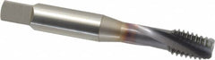 OSG - 3/8-16 UNC 3 Flute 3B Modified Bottoming Spiral Flute Tap - Powdered Metal, TiCN Finish, 2-15/16" OAL, Right Hand Flute, Right Hand Thread, H3, Series EXOTAP - Makers Industrial Supply