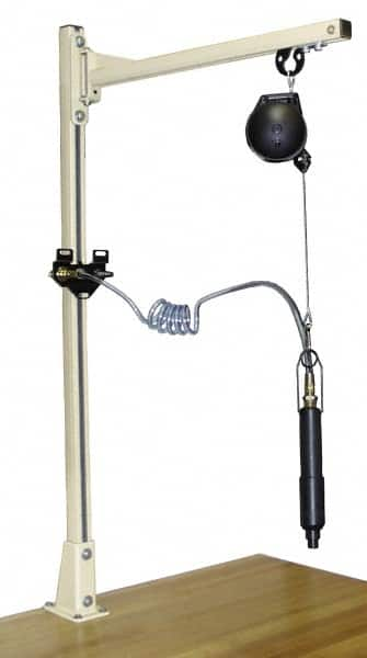 Qualtech - 1.5 to 3 Lbs. Holding Capacity, Swing Jib Kit - 36 Inch Long, 1.52 m High, Column Mount, Tool Balancer Included - Makers Industrial Supply