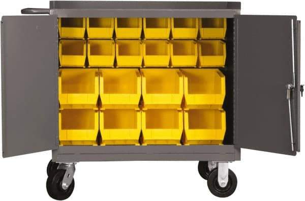 Durham - 2,000 Lb Capacity, 24" Wide x 36" Long x 40-1/2" High Mobile Cart - 2 Door, Steel, 2 Rigid/2 Swivel Casters - Makers Industrial Supply