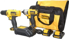 DeWALT - 12 Volt Cordless Tool Combination Kit - Includes 1/4" Impact Driver & 3/8" Drill/Driver, Lithium-Ion Battery Included - Makers Industrial Supply