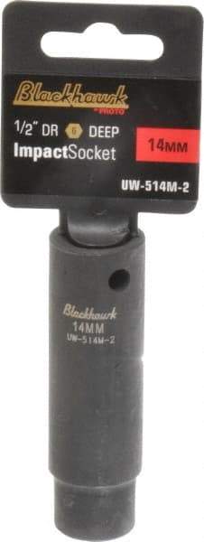 Blackhawk by Proto - 1/2" Drive 14mm Deep Impact Socket - 6 Points, 3-5/16" OAL - Makers Industrial Supply