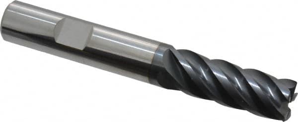 Iscar - 1/2", 5 Flute, Solid Carbide, Corner Chamfer End Mill - 3-1/2" OAL, 1-1/4" LOC - Makers Industrial Supply