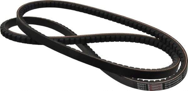 Browning - Section BX, 21/32" Wide, 64" Outside Length, Gripnotch V-Belt - Rubber Compound, Gripnotch, No. BX61 - Makers Industrial Supply