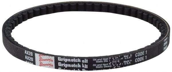 Browning - Section AX, 1/2" Wide, 95" Outside Length, Gripnotch V-Belt - Rubber Compound, Gripnotch, No. AX93 - Makers Industrial Supply