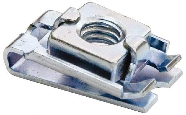 Made in USA - 5/16-18 Screw, 0.096 to 0.141" Thick, Spring Steel U Nut Retainer - 1/2" Center Edge, Zinc-Plated Finish - Makers Industrial Supply