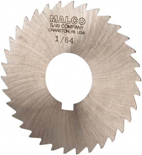 Made in USA - 3" Diam x 1/64" Blade Thickness x 1" Arbor Hole Diam, 34 Tooth Slitting and Slotting Saw - Arbor Connection, Right Hand, Uncoated, High Speed Steel, Concave Ground, Contains Keyway - Makers Industrial Supply