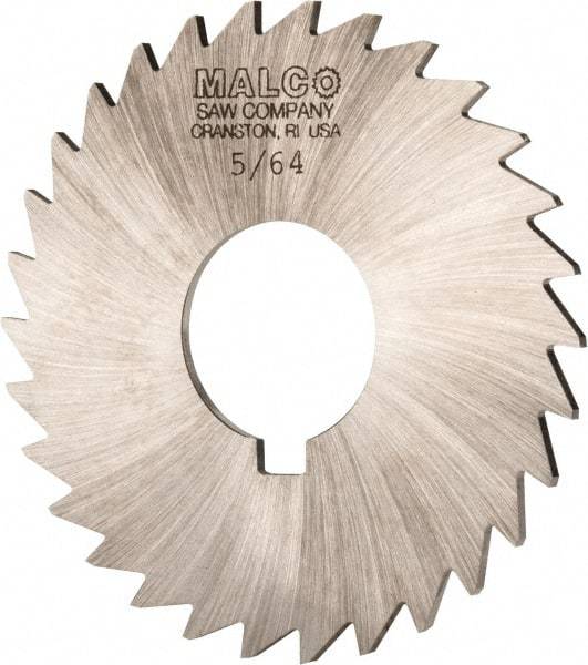 Made in USA - 3" Diam x 5/64" Blade Thickness x 1" Arbor Hole Diam, 30 Tooth Slitting and Slotting Saw - Arbor Connection, Right Hand, Uncoated, High Speed Steel, Concave Ground - Makers Industrial Supply