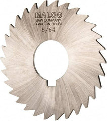 Made in USA - 3" Diam x 5/64" Blade Thickness x 1" Arbor Hole Diam, 30 Tooth Slitting and Slotting Saw - Arbor Connection, Right Hand, Uncoated, High Speed Steel, Concave Ground - Makers Industrial Supply