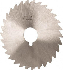 Made in USA - 5" Diam x 3/64" Blade Thickness x 1" Arbor Hole Diam, 40 Tooth Slitting and Slotting Saw - Arbor Connection, Right Hand, Uncoated, High Speed Steel, Concave Ground, Contains Keyway - Makers Industrial Supply