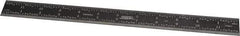 SPI - 12" Long, 1/100, 1/64, 1/50, 1/32" Graduation, Rigid Steel Rule - 16R Graduation Style, 1" Wide, Black, Black Chrome Finish - Makers Industrial Supply