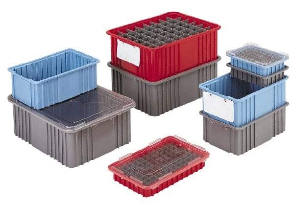 LEWISBins+ - 0.43 Cu Ft, 40 Lb Load Capacity Red Polyethylene Dividable Container - Stacking, 16-1/2" Long x 10.9" Wide x 6" High - Makers Industrial Supply