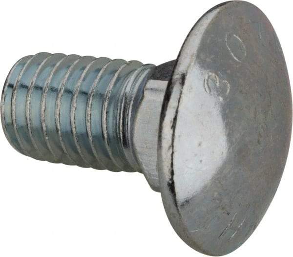 Value Collection - 1/2-13 UNC 1" Length Under Head, Standard Square Neck, Carriage Bolt - Grade 2 Steel, Zinc-Plated Finish - Makers Industrial Supply