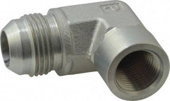 Parker - 3/4" Tube OD, 37° Steel Flared Tube Female Elbow - 1/2 NPTF, Flare x FNPTF Ends - Makers Industrial Supply